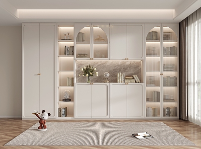 Cream wind bookcase 3d model