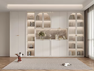 Cream wind bookcase 3d model