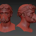 Black Head Mounted Respiratory Masks With Goggles And Breathing Tubes On Mannequins