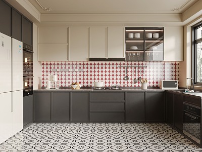 French Middle Style Kitchen 3d model