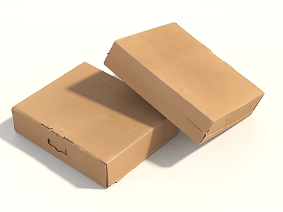 Brown Cardboard Carton Boxes For Packaging With Open Top Design 3d model