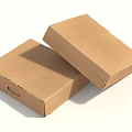 Brown Cardboard Carton Boxes For Packaging With Open Top Design 3d model