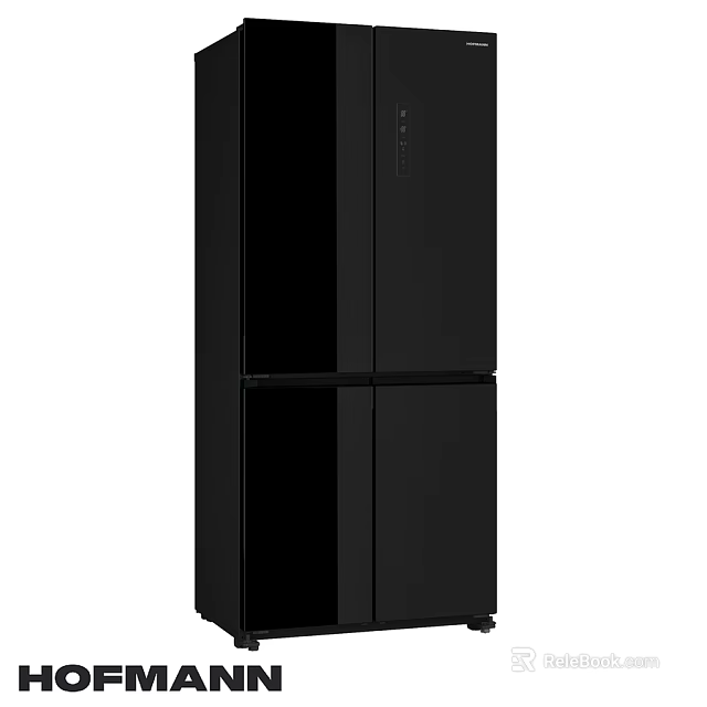 Modern Black Four Door Refrigerator Essential Kitchen Appliance For Home 3d model 