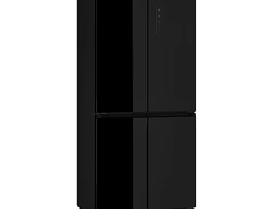 Modern Black Four Door Refrigerator Essential Kitchen Appliance For Home 3d model