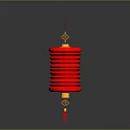 Traditional Chinese Red Lantern Furniture With Golden Accents And Decorative Details