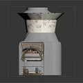 Indoor Dome Structure Interior With Wall Inscriptions Wooden Barrels Bottles And Wooden Floor