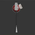 Red Fire Extinguisher With Nozzle Label And Mounting Bracket On Dark Surface 3d model