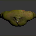Green Muscular Game Movie Character With Bat Like Ears And Hulking Physique