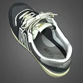 New Balance Classic Sneakers With Black Mesh Upper White Laces And Beige Rubber Sole