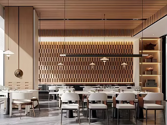 Other Dining Space Restaurant Hotel Log Modern 3d model