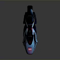 Futuristic Motorcycle With Sleek Blue Purple Gradient Body And Aerodynamic Shiny Design