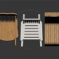 Wooden Rocking Chairs White And Natural Wood Design With Slat Back And Armrests