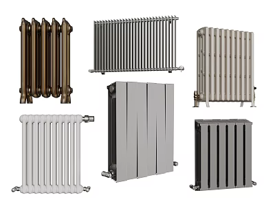 Various Types Of Home Heating Radiators With Modern Design And Styles 3d model