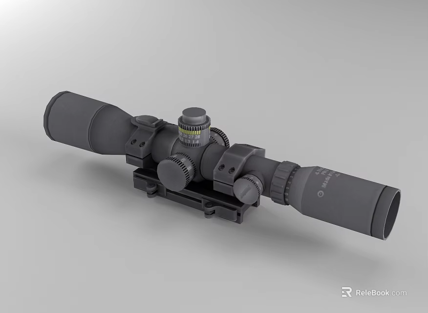 Tactical Weapon Telescopic Sight with High Precision Optic and Adjustable Mount System 3d model 