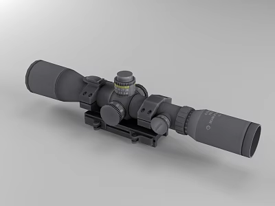 Tactical Weapon Telescopic Sight with High Precision Optic and Adjustable Mount System 3d model