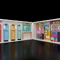 Colorful Interactive Play Space With Cartoon Wall Decor And Kids Furniture