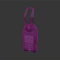 Black Fitted Dress With Transparent Mesh Strap Design And Sleek Material 3D Rendered