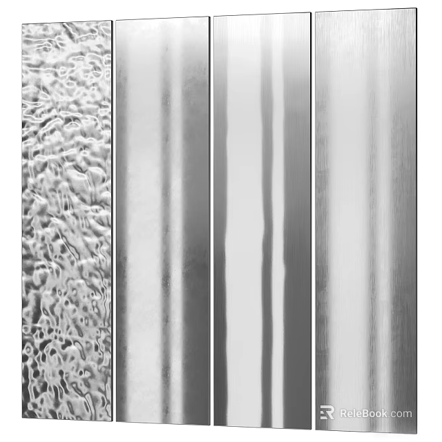 Textured And Striped Wall Panels With Smooth Surface For Interior Design 3d model 