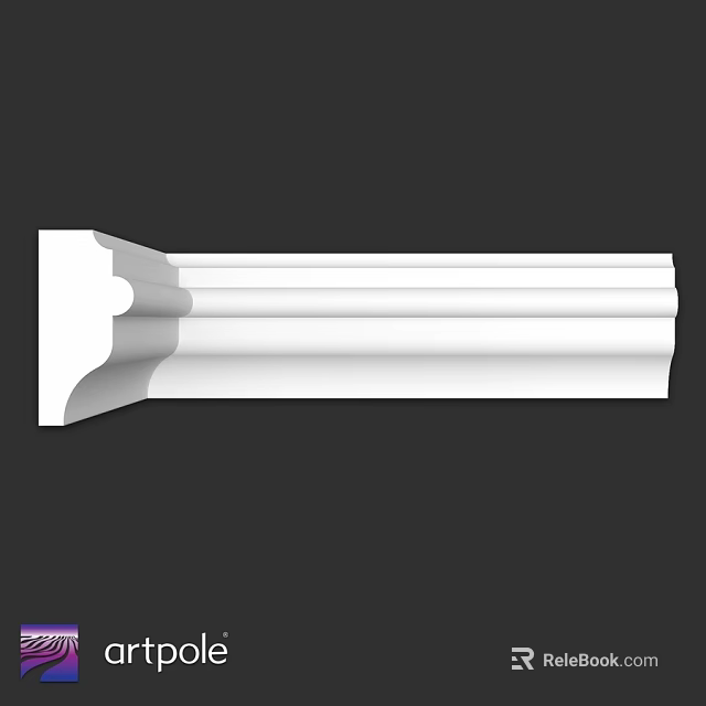 Elegant White Decorative Molding Featuring Layered Design For Interior Use 3d model 