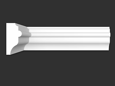 Elegant White Decorative Molding Featuring Layered Design For Interior Use 3d model