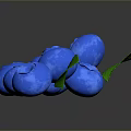 Fresh Ripe Blueberries With Vibrant Green Leaves On Dark Reflective Surface