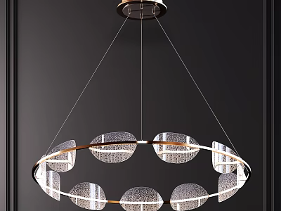 Elegant Modern Circular Chandelier With Metal Frame And Glass Elements 3d model