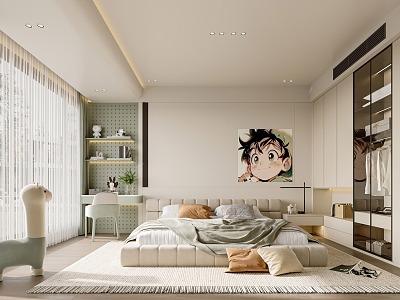 Modern Children's Room Cream Children's Room Children's Room Bedroom model