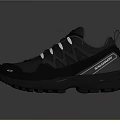 Black High Top Hiking Shoes With Durable Sole And Breathable Mesh For Outdoor Sports