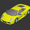 Yellow Sports Car With Sleek Design Tinted Windows And Black Wheels On Black Background
