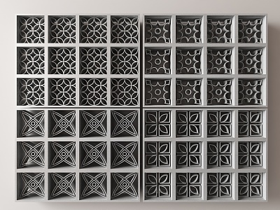 New Chinese-style carved window 3d model