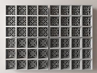 New Chinese-style carved window 3d model