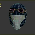 Dog Wearing Blue Helmet With Black Goggles And White Mask