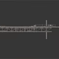 Industrial Damaged Platform Structure With Cracked Brick Flooring Metal Frames And Debris