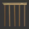Wooden Household Table With Rectangular Top And Four Slender Legs
