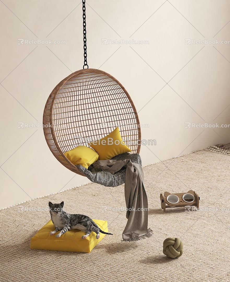 Modern Hanging Chair Pillow 3d model