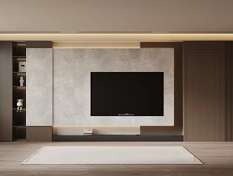 Italian minimalist TV background wall TV cabinet 3d model