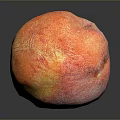 Fresh Ripe Peach With Red And Yellow Fuzzy Skin On Black Surface