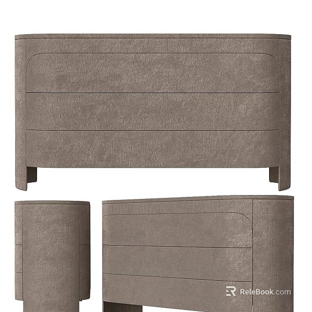 Modern Gray Console Cabinet And Sideboard With Sleek Drawer Storage Design 3d model 