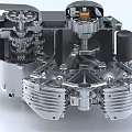 Detailed View of Engine Internal Mechanical Structure with Metal Components and Precision Design 3d model