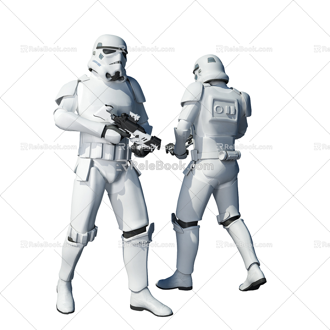 Modern Warrior Star Wars White Soldier 3d model