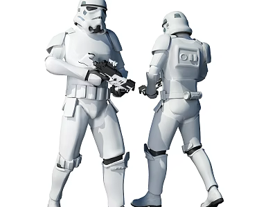 Modern Warrior Star Wars White Soldier 3d model