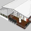 Detached Villa Featuring Wooden Terrace Lounge Chair Green Plants And Black Railing