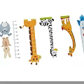 Cute Animal And Rocket Height Chart Wall Hangings For Kids Room Decor