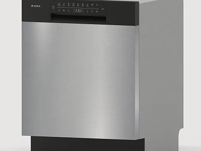 Stainless Steel Kitchen Dishwasher With Digital Control Panel And Modern Design 3d model