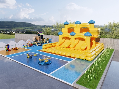 Modern Children's Play Area Bouncy Castle 3d model