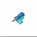 Blue Industrial Mechanical Pump With Metal Structure Bolts Ports And Base