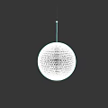 Artistic Silver Reflective Sphere Sculpture Carving With Tile Design Hanging Decor