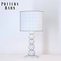 Elegant Modern Table Lamp With White Lampshade And Crystal Column Design 3d model