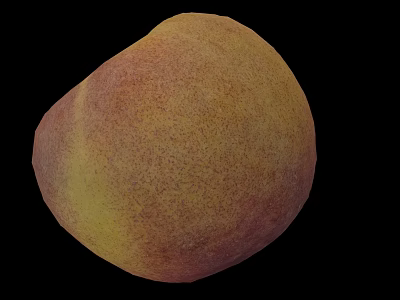 Ripe Yellow Red Peach With Fuzzy Skin On Black Background 3d model