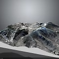 3D Terrain Model Showcasing Mountain Ranges And Detailed Topographic Landform Features